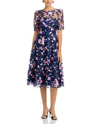 Floral Elbow Sleeve Short Dress by ELIZA J