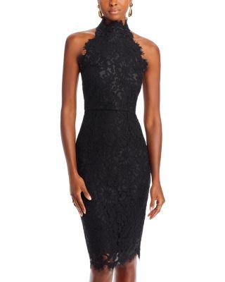 Halter Mock Neck Lace Dress by ELIZA J