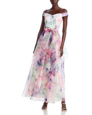 Off The Shoulder Handkerchief Gown by ELIZA J