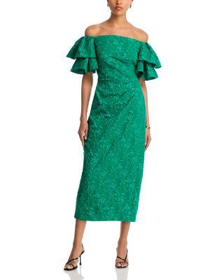 Off-the-Shoulder Midi Dress by ELIZA J