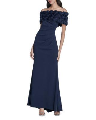 Off-the-Shoulder Side Tuck Gown by ELIZA J
