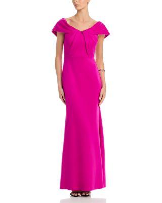 Pleated Mermaid Gown by ELIZA J