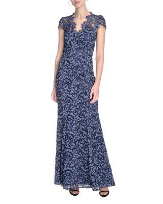 Scalloped-Edge Lace Gown - Exclusive by ELIZA J