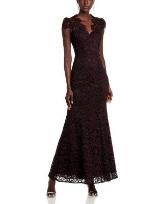 Scalloped-Edge Lace Gown by ELIZA J