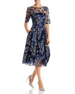 Short Sleeve Illusion Yoke Dress by ELIZA J