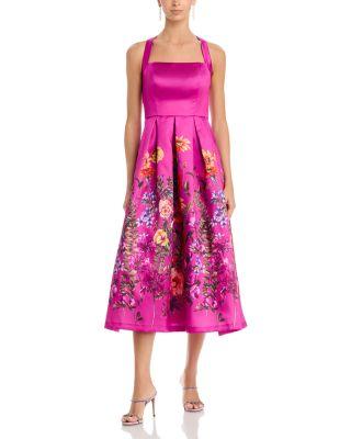 Square Neck Pleated Dress by ELIZA J