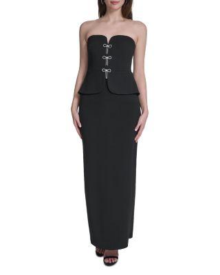 Strapless Peplum Column Gown by ELIZA J