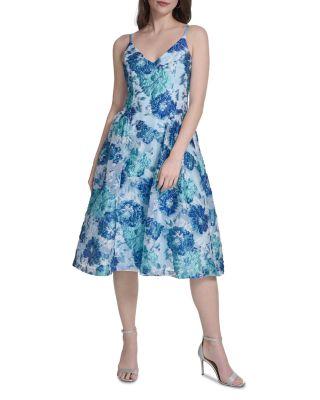 V Neck Jacquard Dress by ELIZA J