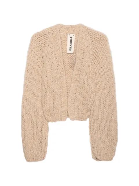 chunky-knit raglan-sleeve cardigan by ELLA SILLA