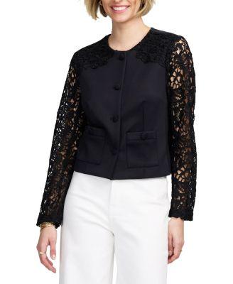 Lace Satin Jacket by ELLE COLLECTION