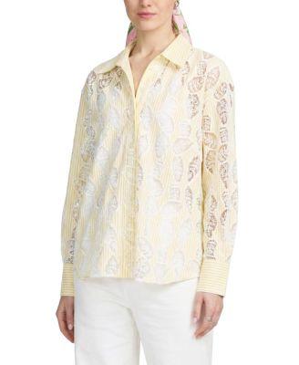 Lace Striped Shirt by ELLE COLLECTION