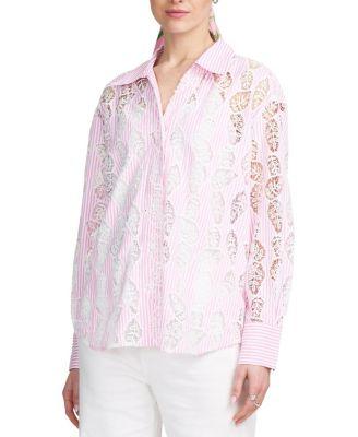 Lace Striped Shirt by ELLE COLLECTION
