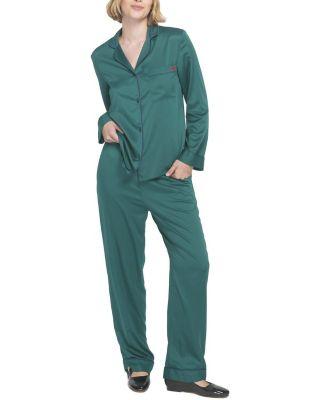 Satin PJ Set Long Pajama by ELLE COLLECTION