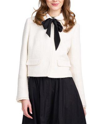 Tweed Jacket with Bow by ELLE COLLECTION
