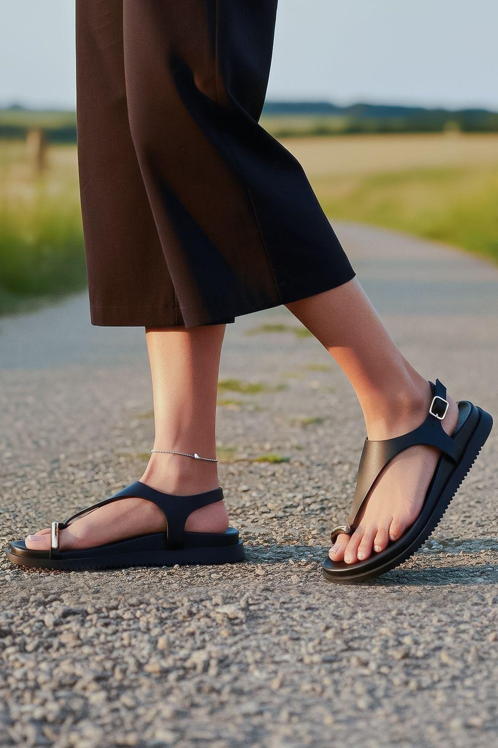 Chunky Sole Toe Post Sandals by ELLE SPORT