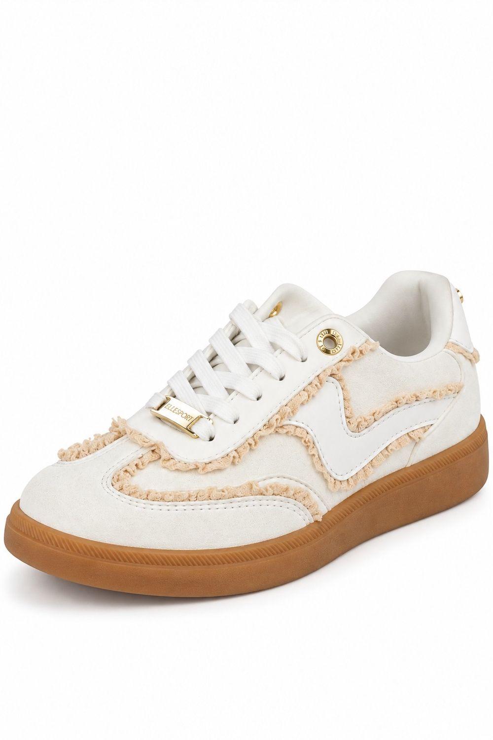 Frayed Trim Gum Sole Trainers by ELLE SPORT