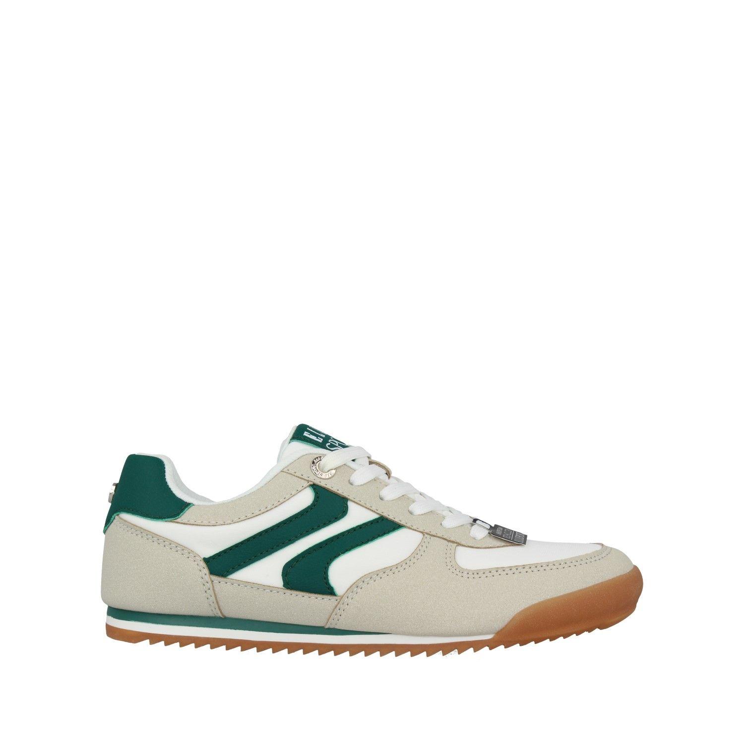 Retro Trainers – Green & White Casual Athletic Shoes by ELLE SPORT