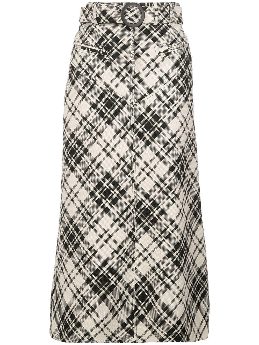 check belted A-line skirt by ELLERY