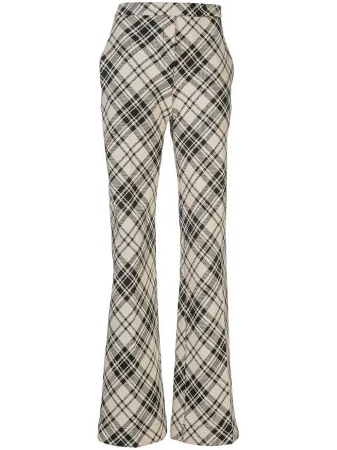 flared plaid pattern trousers by ELLERY