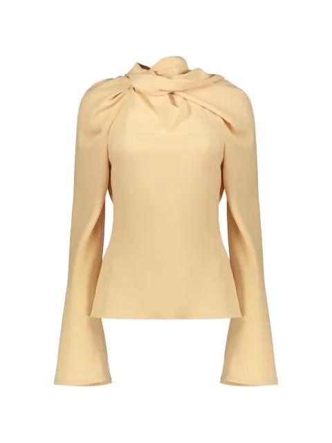 knotted-neck flared-sleeve top by ELLERY