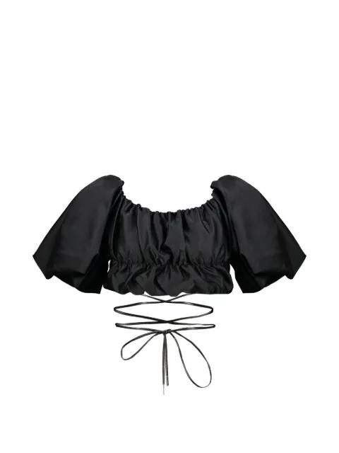 lace-up crop blouse by ELLERY