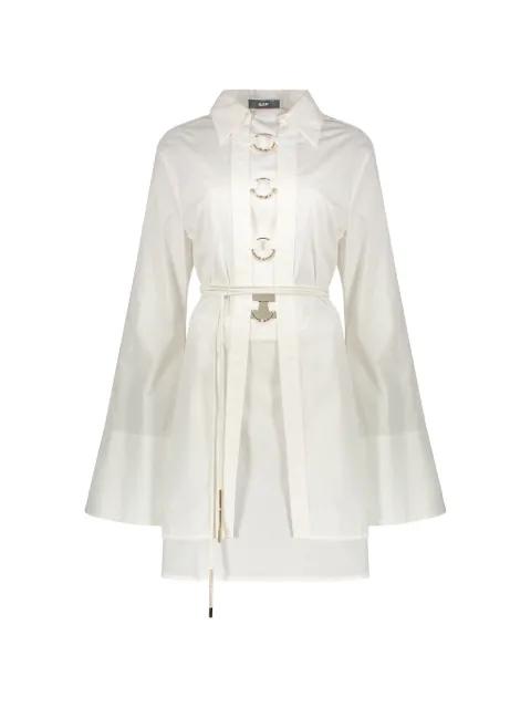 metal-detail wide-sleeve shirt mini dress by ELLERY