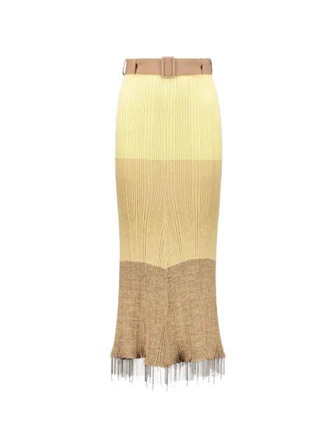 ribbed-knit fringed maxi skirt by ELLERY