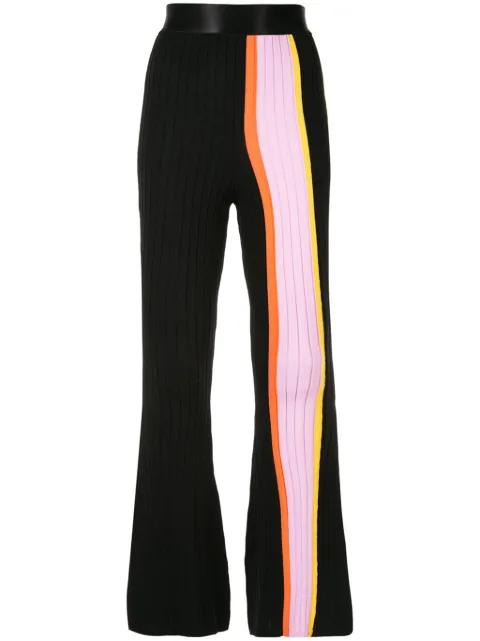striped panel flared trousers by ELLERY