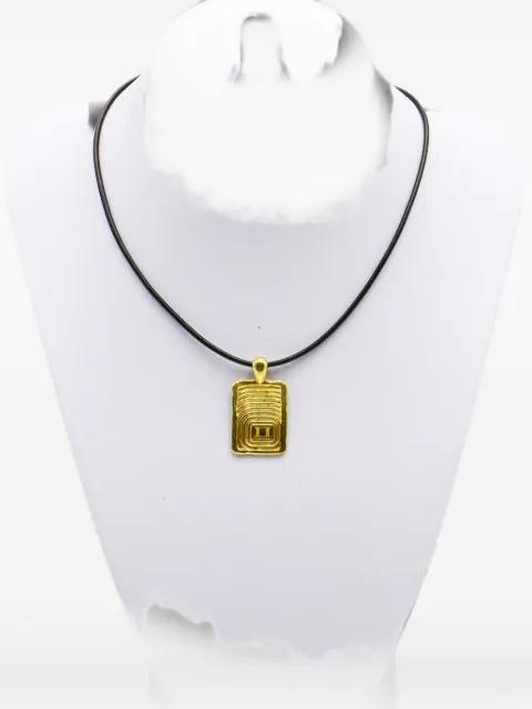 zodiac-engraved rectangular-pendant necklace by ELLERY