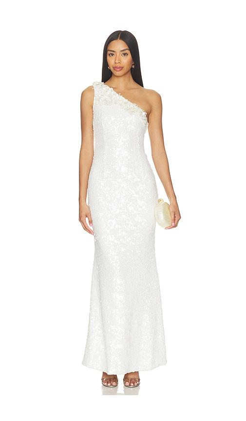 ELLIATT Alessia One Shoulder Gown in White by ELLIATT
