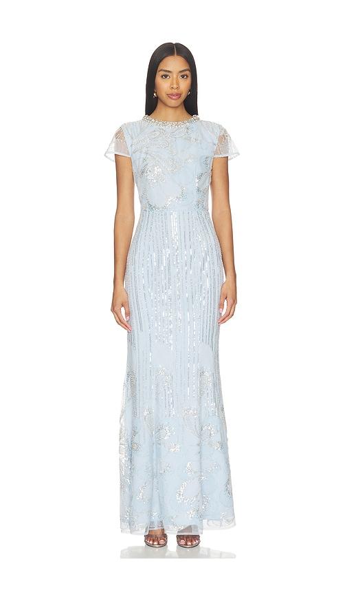 ELLIATT Anabelle Cap Sleeve Gown in Baby Blue by ELLIATT