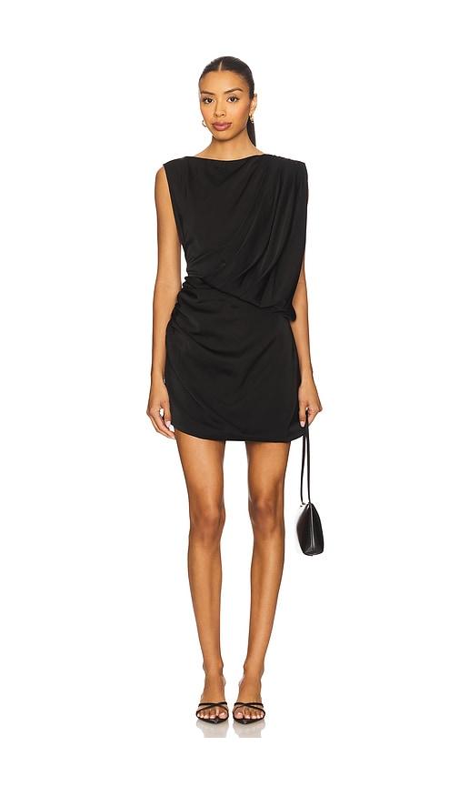 ELLIATT Brigid Asymmetrical Mini Dress in Black by ELLIATT