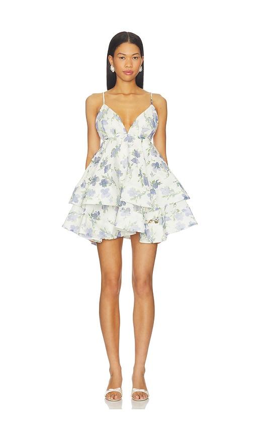 ELLIATT Cleo Mini Dress in Ivory,Blue by ELLIATT