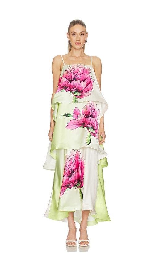 ELLIATT Elisia Tiered Gown in Green by ELLIATT