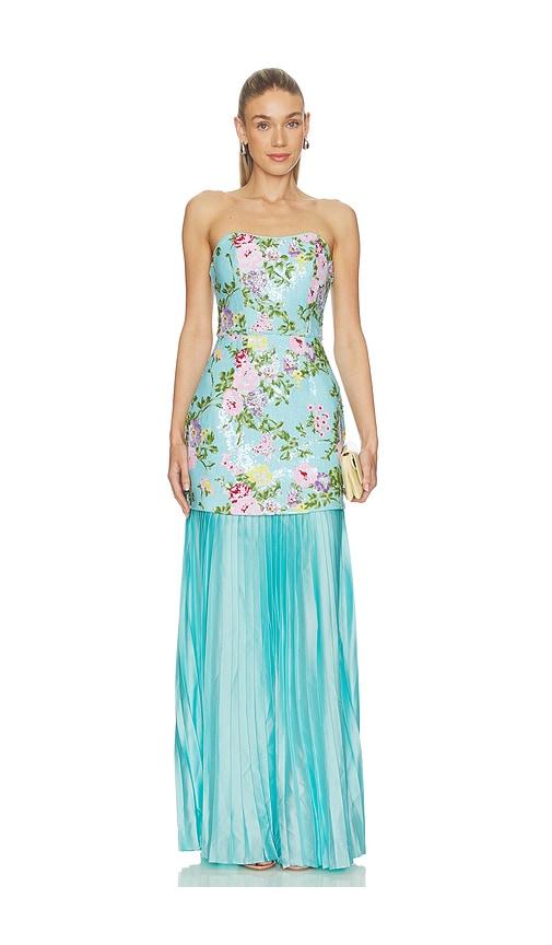 ELLIATT Emmeline Strapless Gown in Mint by ELLIATT