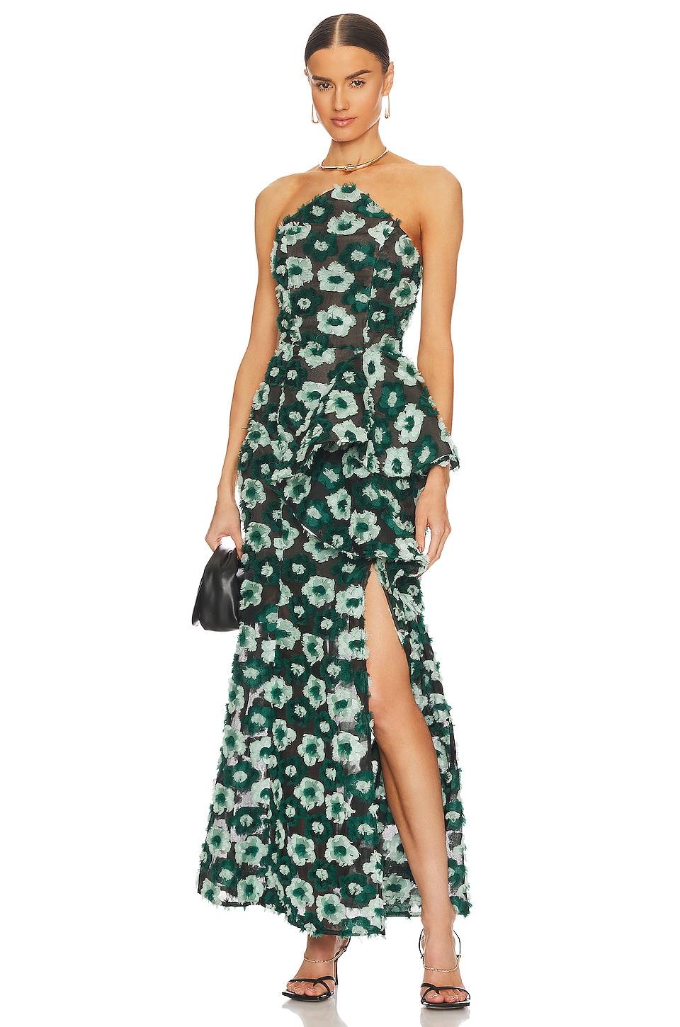 ELLIATT Georgina Maxi Dress in Dark Green by ELLIATT