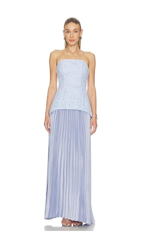ELLIATT Lacy Strapless Gown in Blue by ELLIATT
