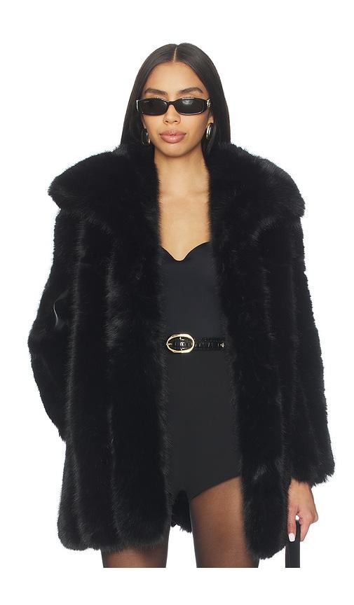 ELLIATT Lux Faux Fur Jacket in Black by ELLIATT