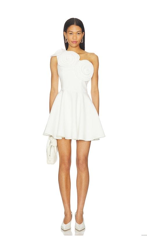 ELLIATT Noralyn One Shoulder Mini Dress in White by ELLIATT