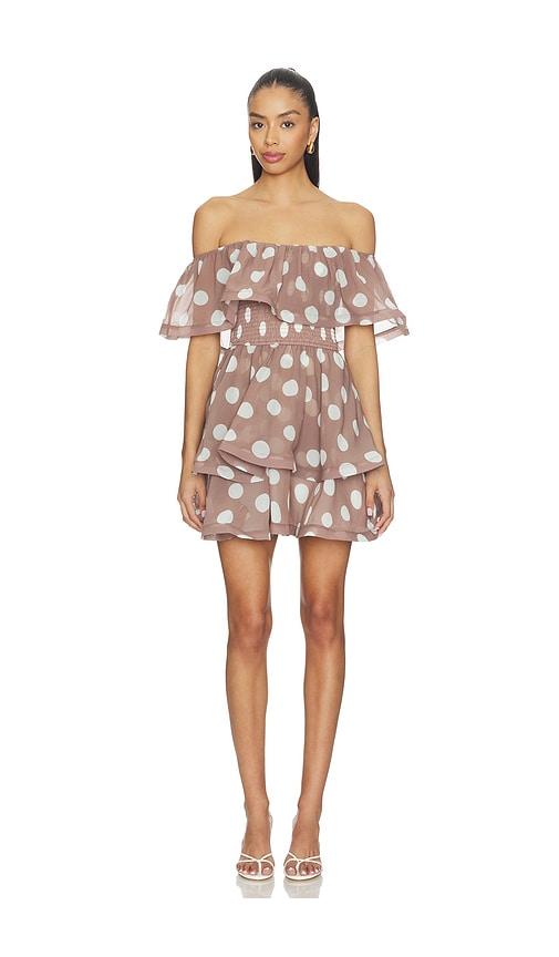 ELLIATT Sola Polka Dot Mini Dress in Brown by ELLIATT