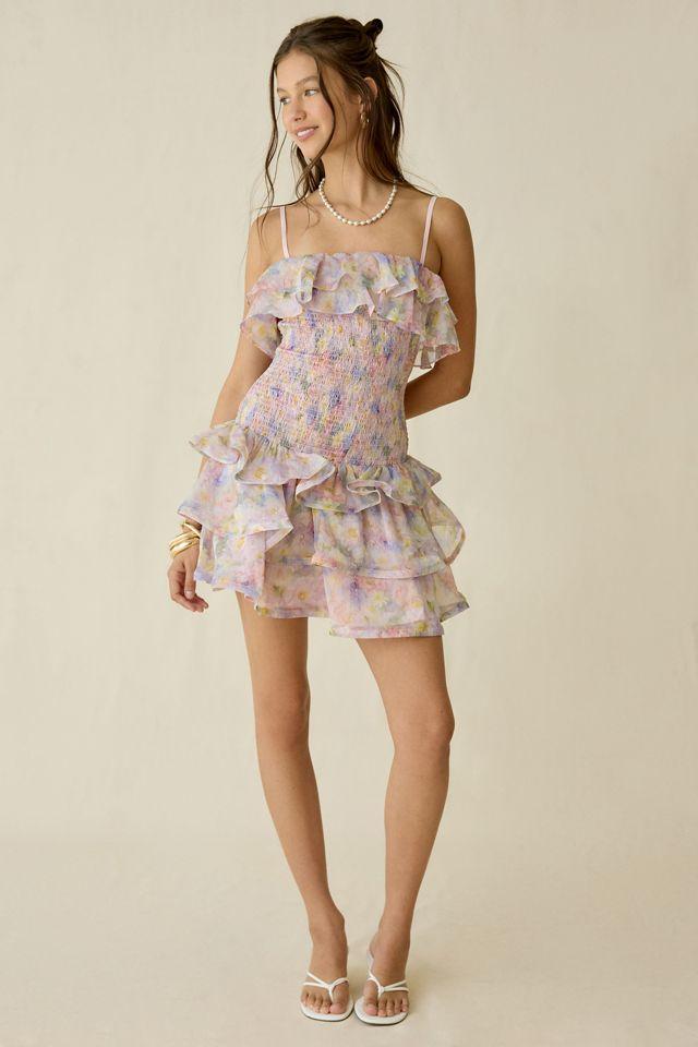 Elliatt Alindra Ruffle Drop Waist Mini Dress by ELLIATT