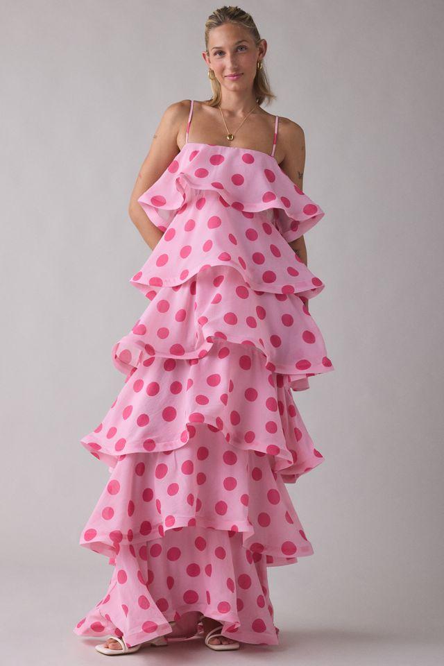 Elliatt Sola Polka Dot Tiered Maxi Dress by ELLIATT