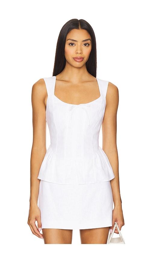 Elodie the Label Gaia Linen Top in White by ELODIE THE LABEL
