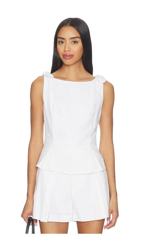 Elodie the Label Maisel Top in White by ELODIE THE LABEL