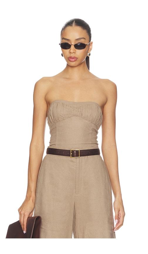 Elodie the Label Mavi Top in Beige by ELODIE THE LABEL