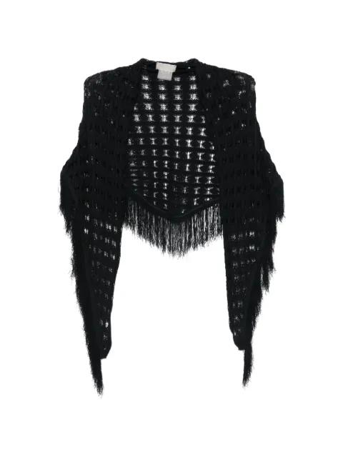 fringe-trimmed open-knit sarong by ELOU