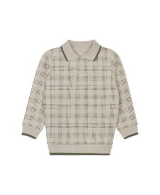 Boys' Cotton Floral Plaid Collection Polo Sweatshirt - Little Kid by ELY'S&CO.