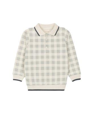 Boys' Cotton Floral Plaid Collection Polo Sweatshirt - Little Kid by ELY'S&CO.