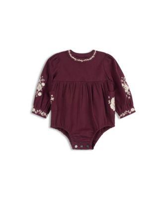 Girls' Floral Embroidered Cotton Romper - Baby by ELY'S&CO.