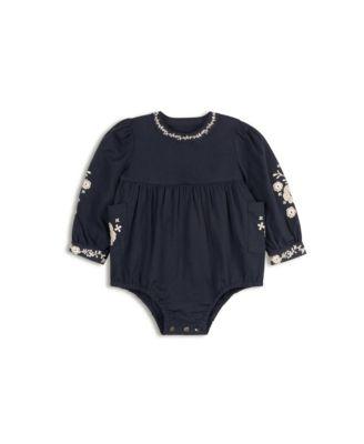 Girls' Floral Embroidered Cotton Romper - Baby by ELY'S&CO.